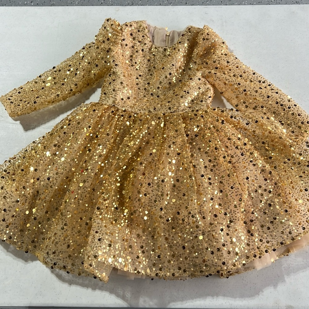 EUC Gold Sequined Dress size 4 LIKE NEW!